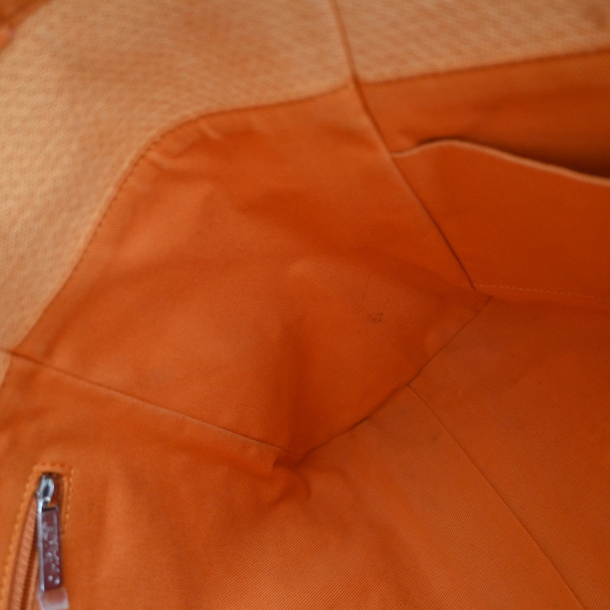 CHANEL Deauville Chain Shoulder Tote Bag Canvas Leather Orange Italy 373RF715