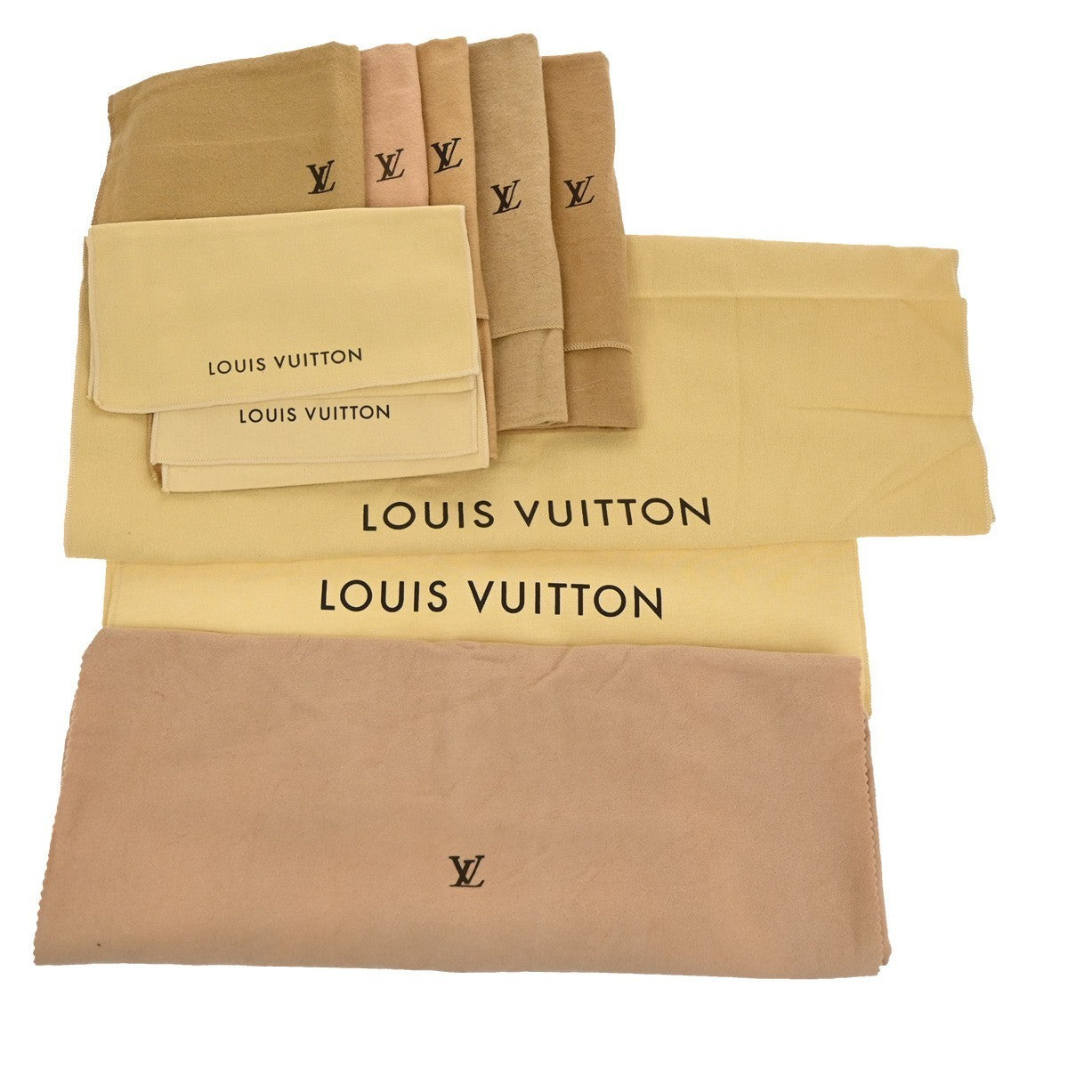 LOUIS VUITTON Logo 10 Set Dust Bag Canvas Cotton Beige Brown 08KB597