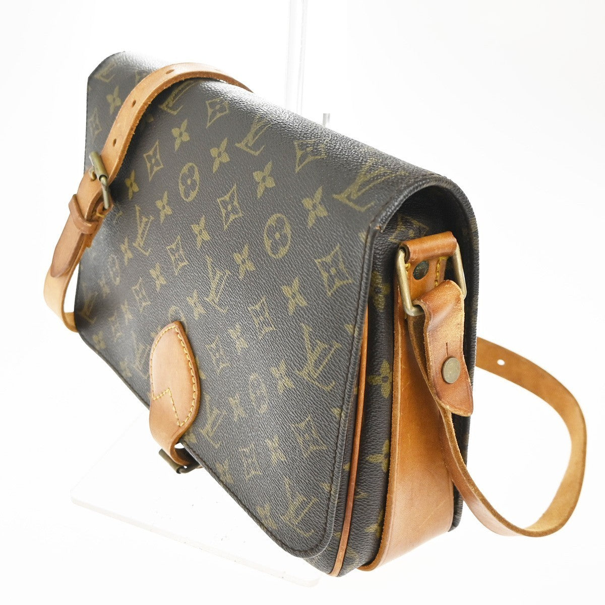 LOUIS VUITTON Cartouchiere GM Shoulder Bag Monogram Leather Brown M51252 32KC541