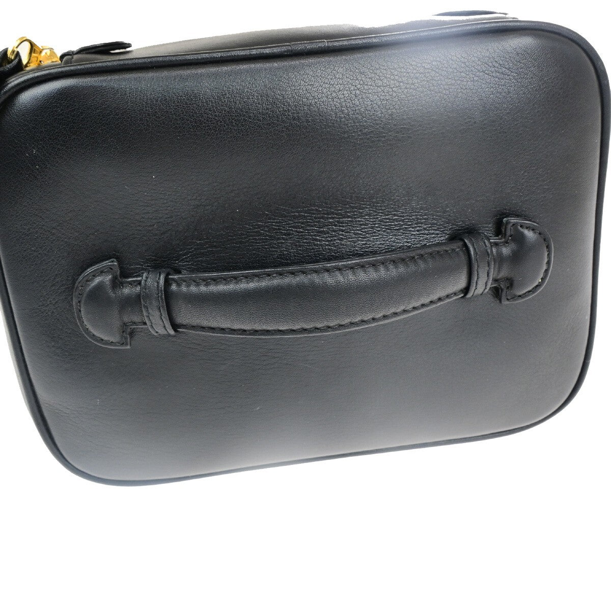 CHANEL CC Logo Bicolore Vanity Hand Bag Leather Black GHW Italy 77RK577