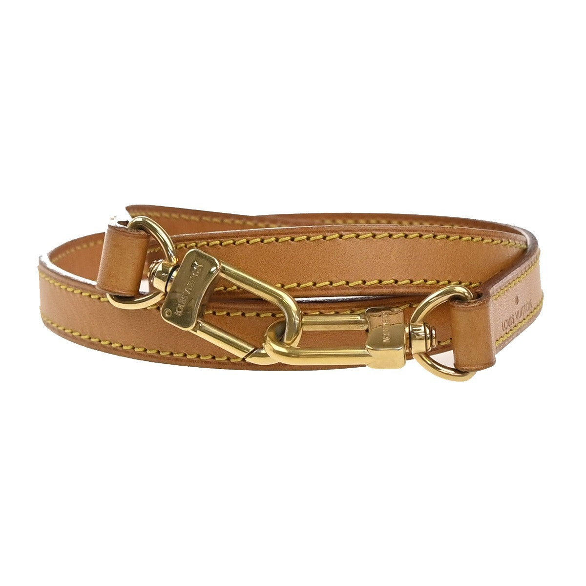 LOUIS VUITTON Shoulder Strap Leather Brown GHW Bag Accessory 68EG295