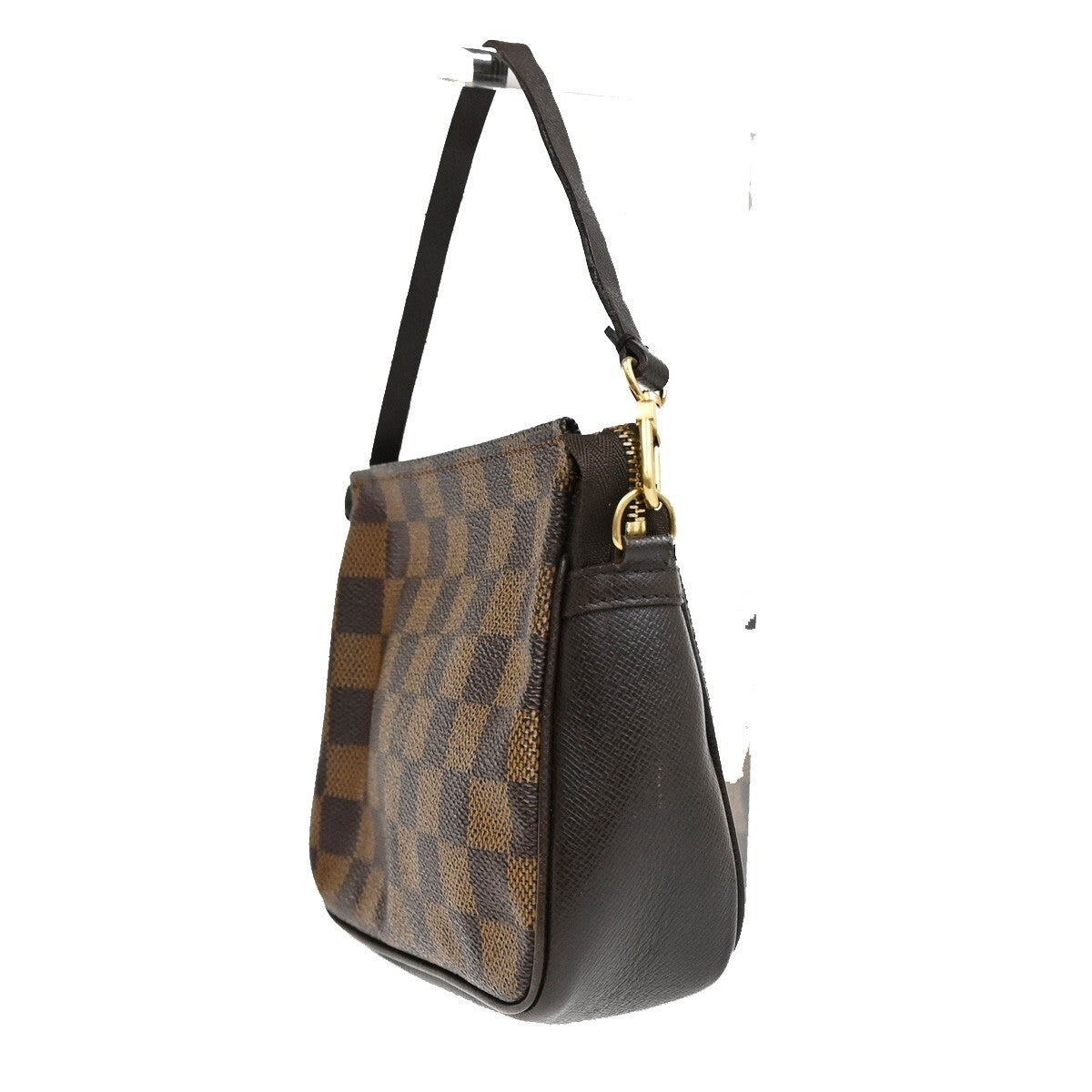 LOUIS VUITTON  Trousse Makeup Hand Bag Damier Ebene Leather Brown N51982 61FB538