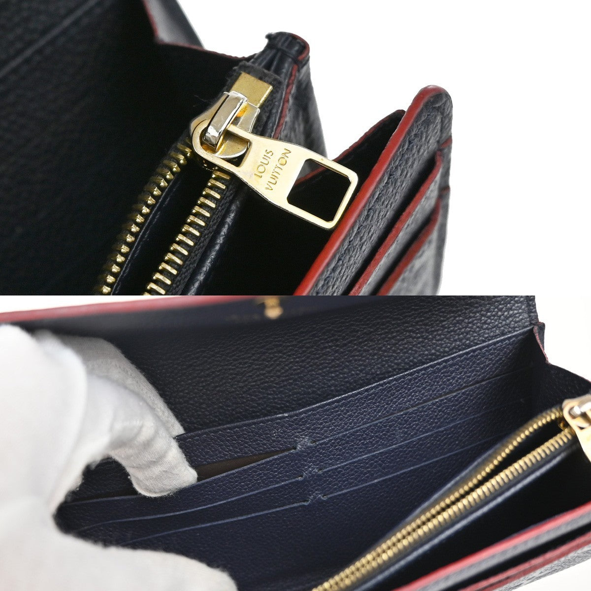 LOUIS VUITTON Portefeuille Sarah Wallet Monogram Empreinte Blue M62125 30KB649