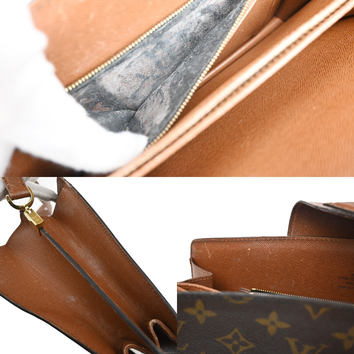 LOUIS VUITTON Courcelles Shoulder Bag Monogram Leather Brown M51375 86YH461