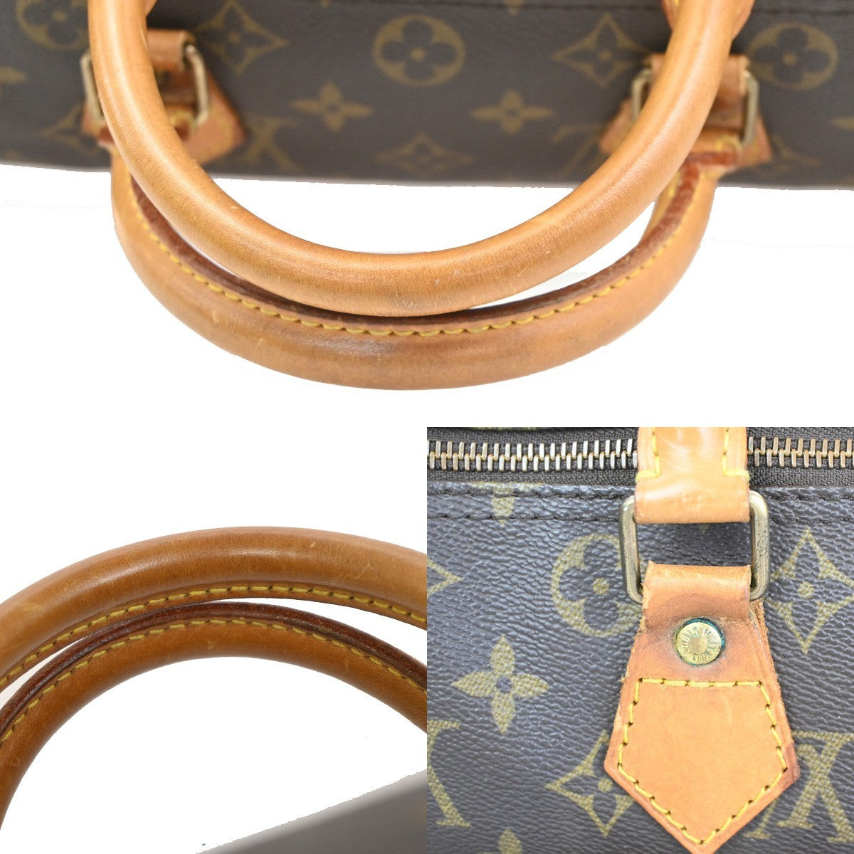 LOUIS VUITTON Speedy 30 Travel Hand Bag Monogram Leather Brown M41526 16PA145