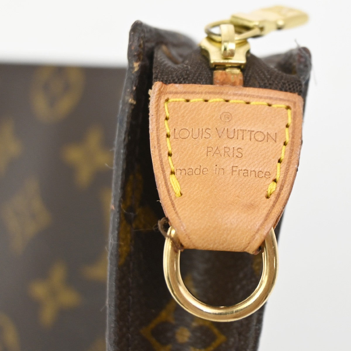 LOUIS VUITTON Logo BUCKET GM Pouch Clutch Bag Monogram Leather BN France 66KC743