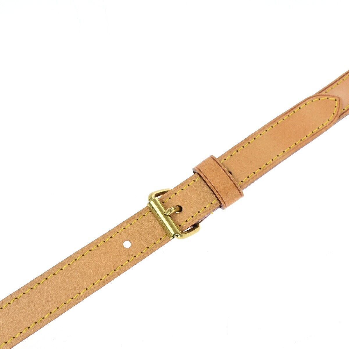 LOUIS VUITTON Logo Shoulder Strap Leather Brown Gold Bag Accessory 68YF257