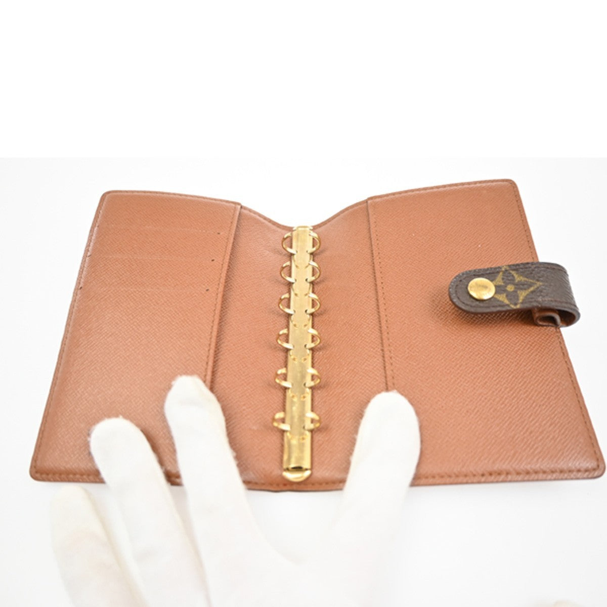 LOUIS VUITTON LV Logo 3 Set Wallet PM Agenda Vernis Monogram Leather BN 67KC672