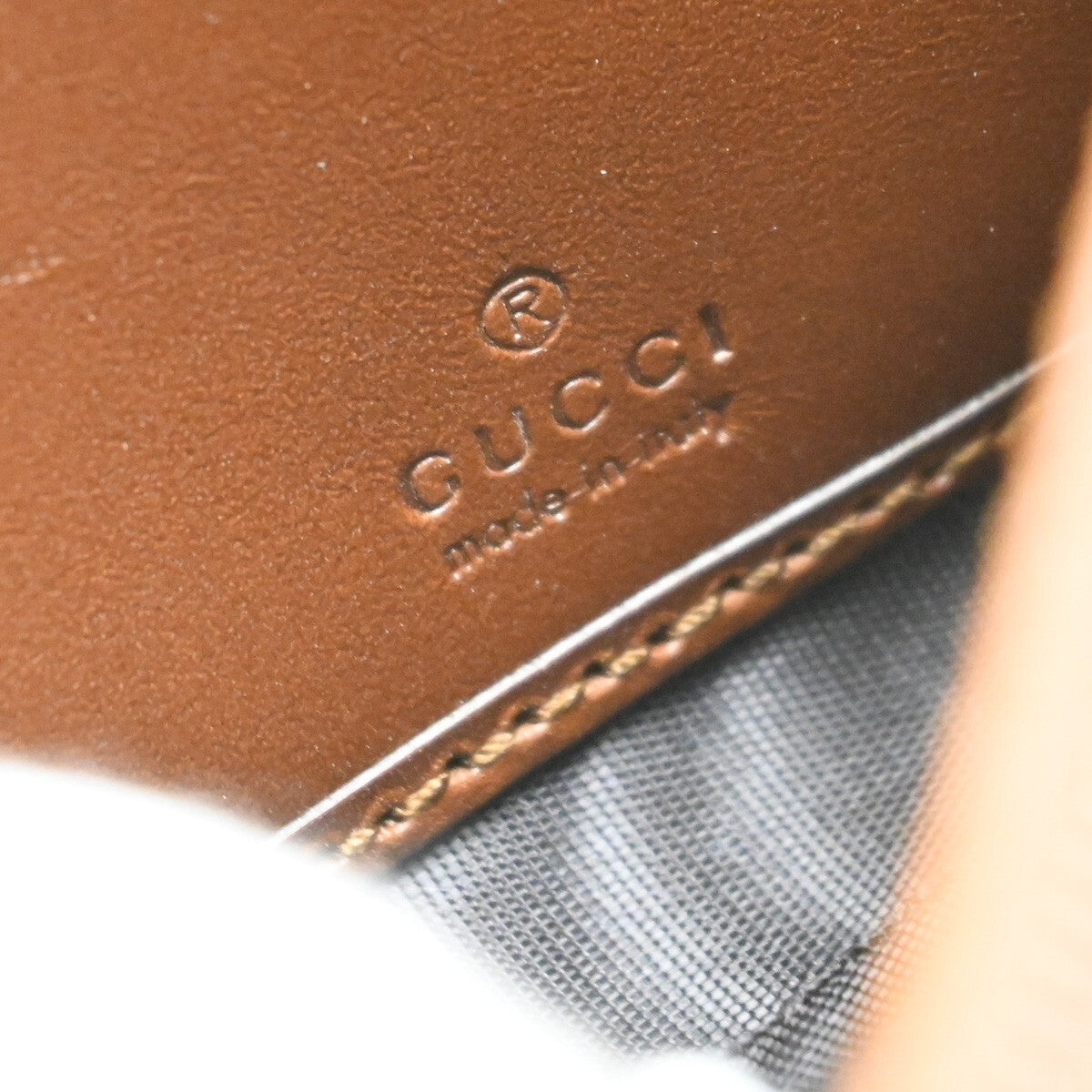 GUCCI Logo GG Pattern Long Bifold Wallet Supreme Leather Brown 62EE139