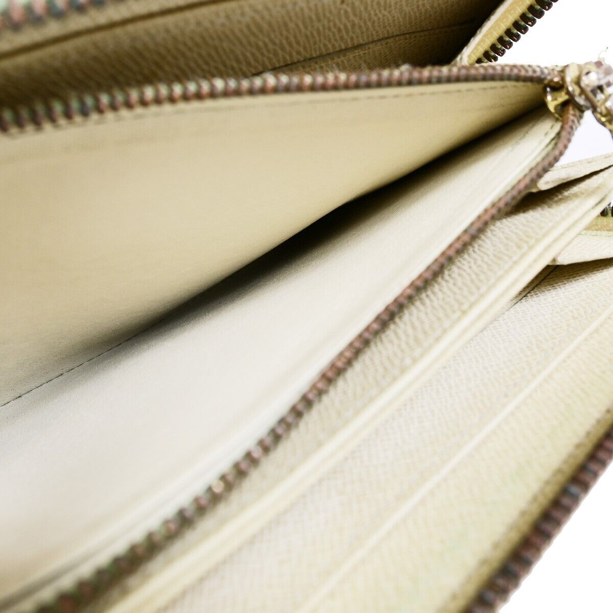 LOUIS VUITTON Zippy Wallet Purse Damier Azur Leather White N60019 05EB293