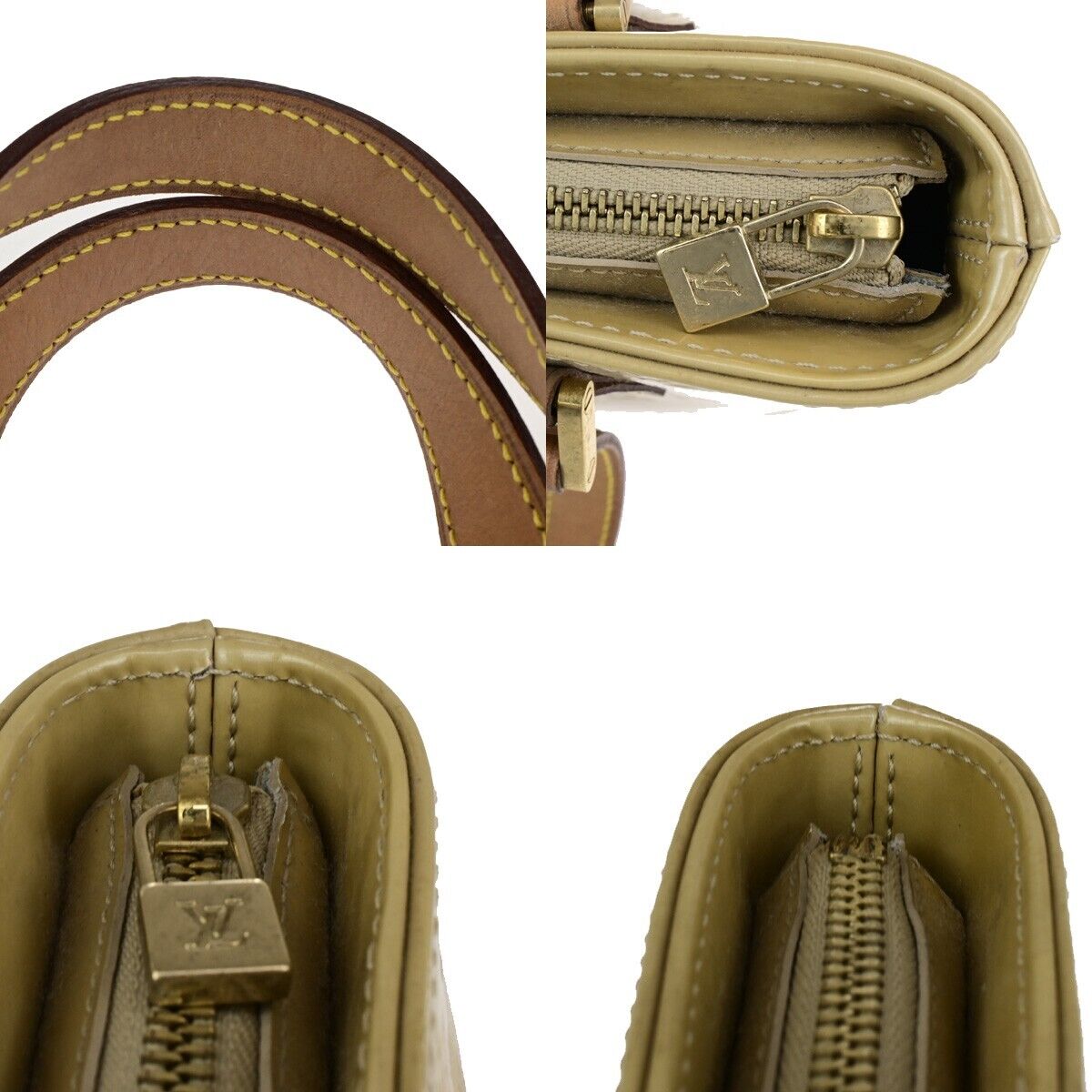 LOUIS VUITTON Houston Shoulder Bag Monogram Vernis Leather Beige M91004 33FB240