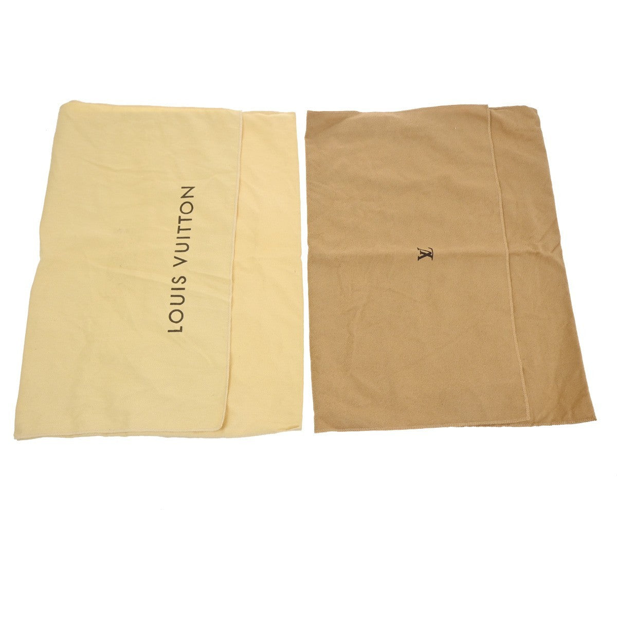 LOUIS VUITTON Logo 10 Set Dust Bag Drawstring Canvas Cotton Beige Brown 09KC872