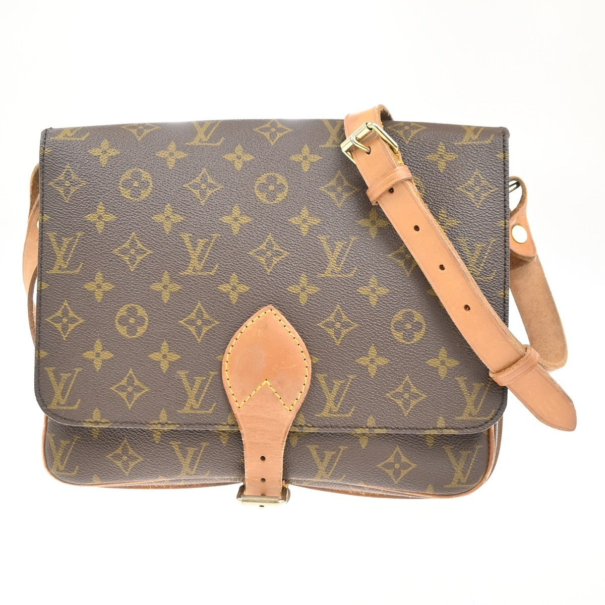 LOUIS VUITTON Cartouchiere GM Shoulder Bag Monogram Leather Brown M51252 39KC446