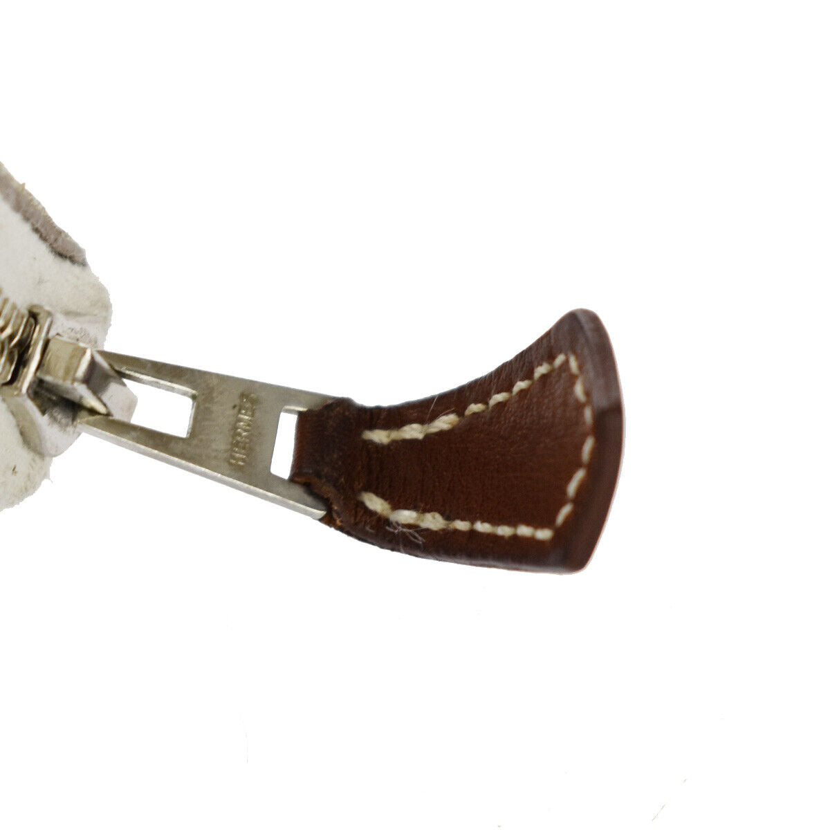 HERMES Azap Long Zipper Wallet Purse Veau Epsom Leather Silk In Craie 72RH515