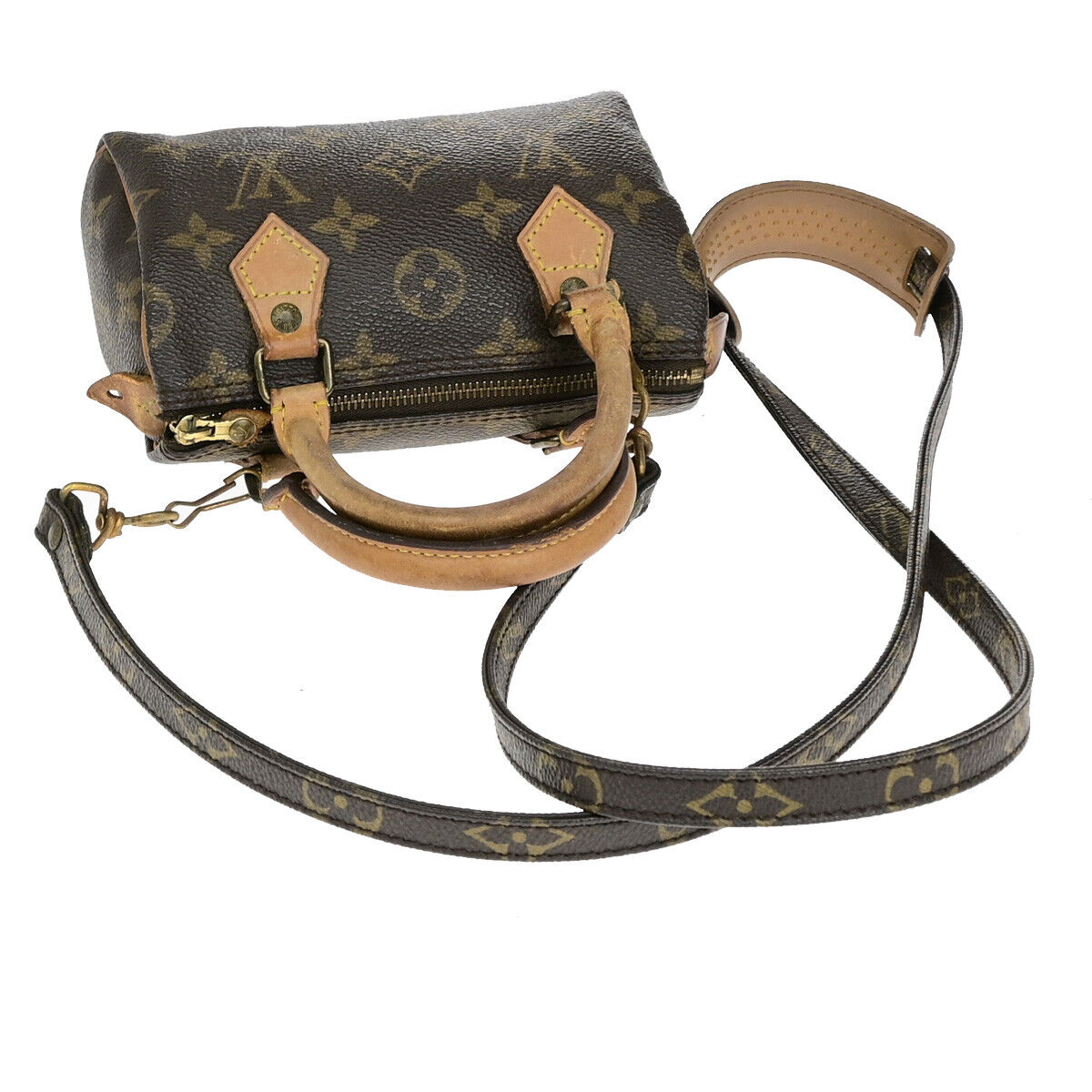 LOUIS VUITTON Mini Speedy 2Way Hand Bag Monogram Leather Brown M41534 35YF177