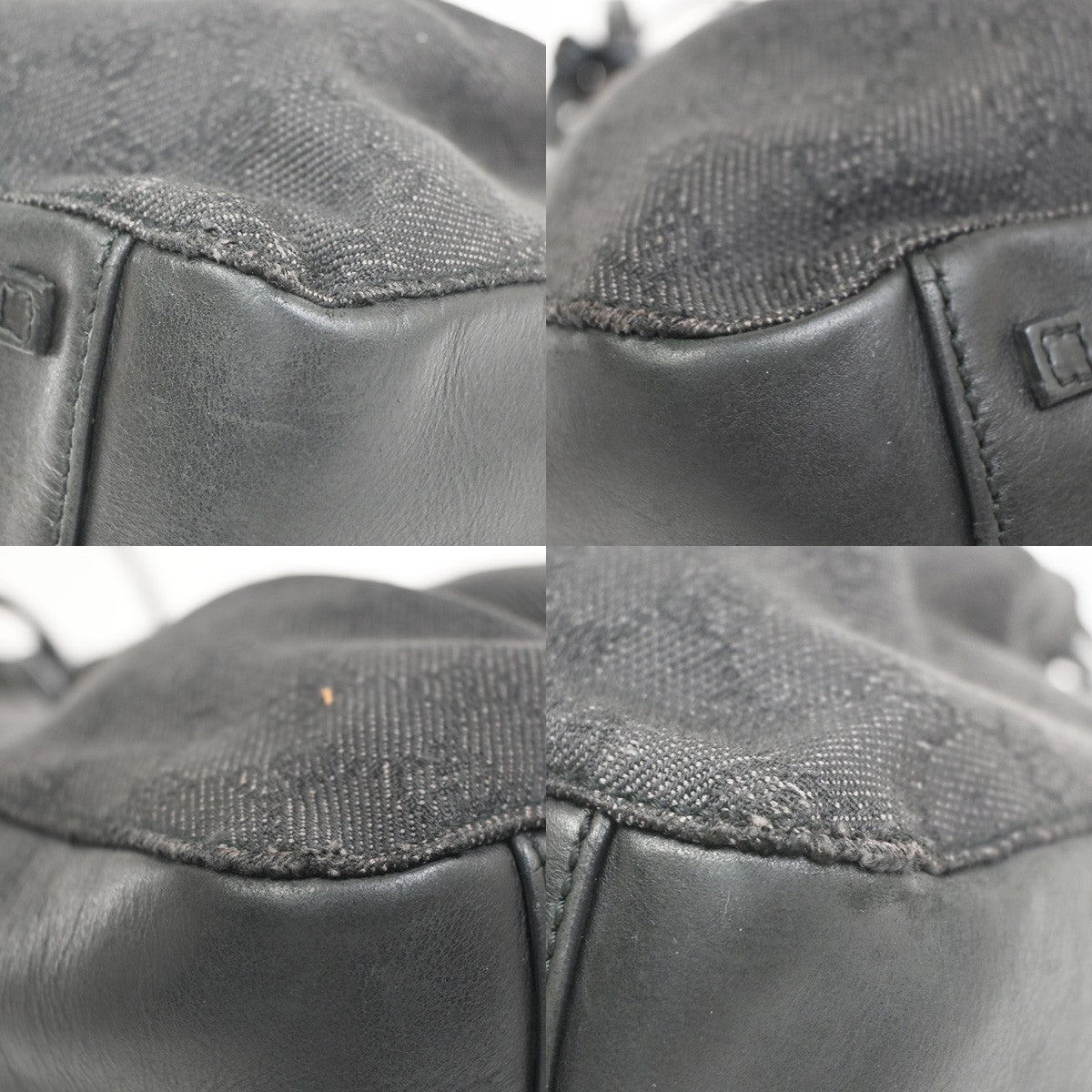 GUCCI Logo GG Pattern Shoulder Bag Accessory Pouch Canvas Leather BK 02CA780