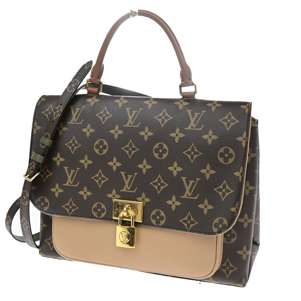 LOUIS VUITTON Logo Marignan Shoulder Bag Monogram Leather Brown M44259 600RQ083