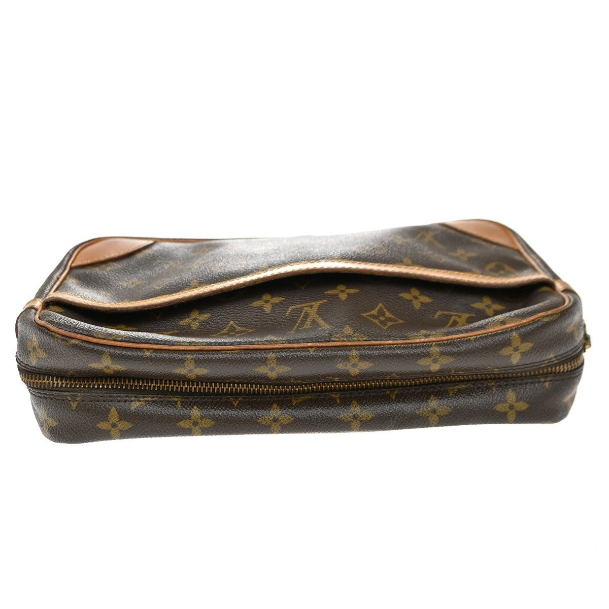 LOUIS VUITTON Compiegne 28 Clutch Bag Monogram Leather Brown GHW M51845 65KP317