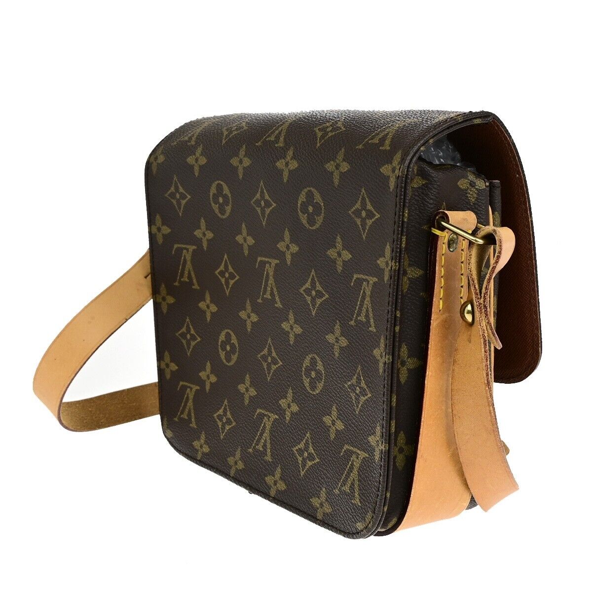 LOUIS VUITTON Cartouchiere MM Shoulder Bag Monogram Leather Brown M51253 81SJ036