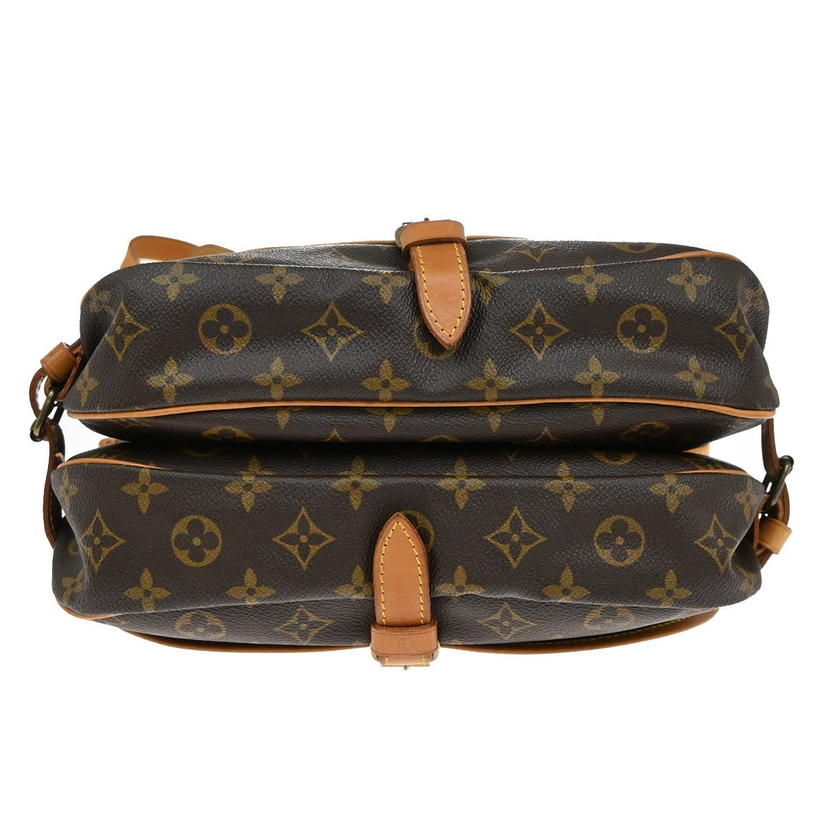 LOUIS VUITTON Logo Saumur 30 Shoulder Bag Monogram Leather Brown M42256 16KB413