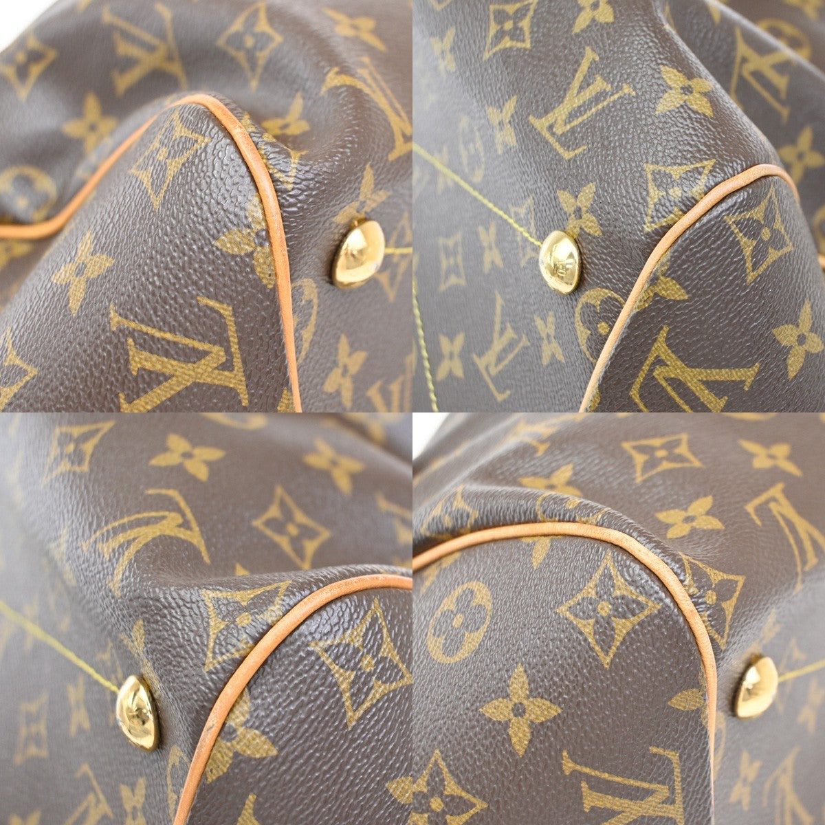 LOUIS VUITTON LV Tivoli GM Shoulder Bag Monogram Leather Brown M40144 57CA616