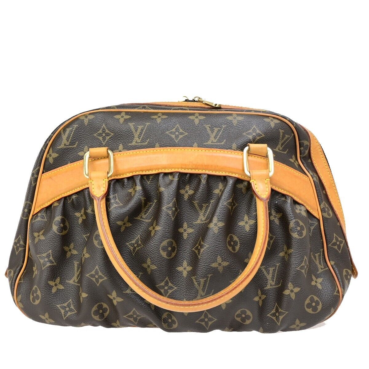 LOUIS VUITTON Mitzi Tote Hand Bag Monogram Leather Brown Spain M40058 12KA484