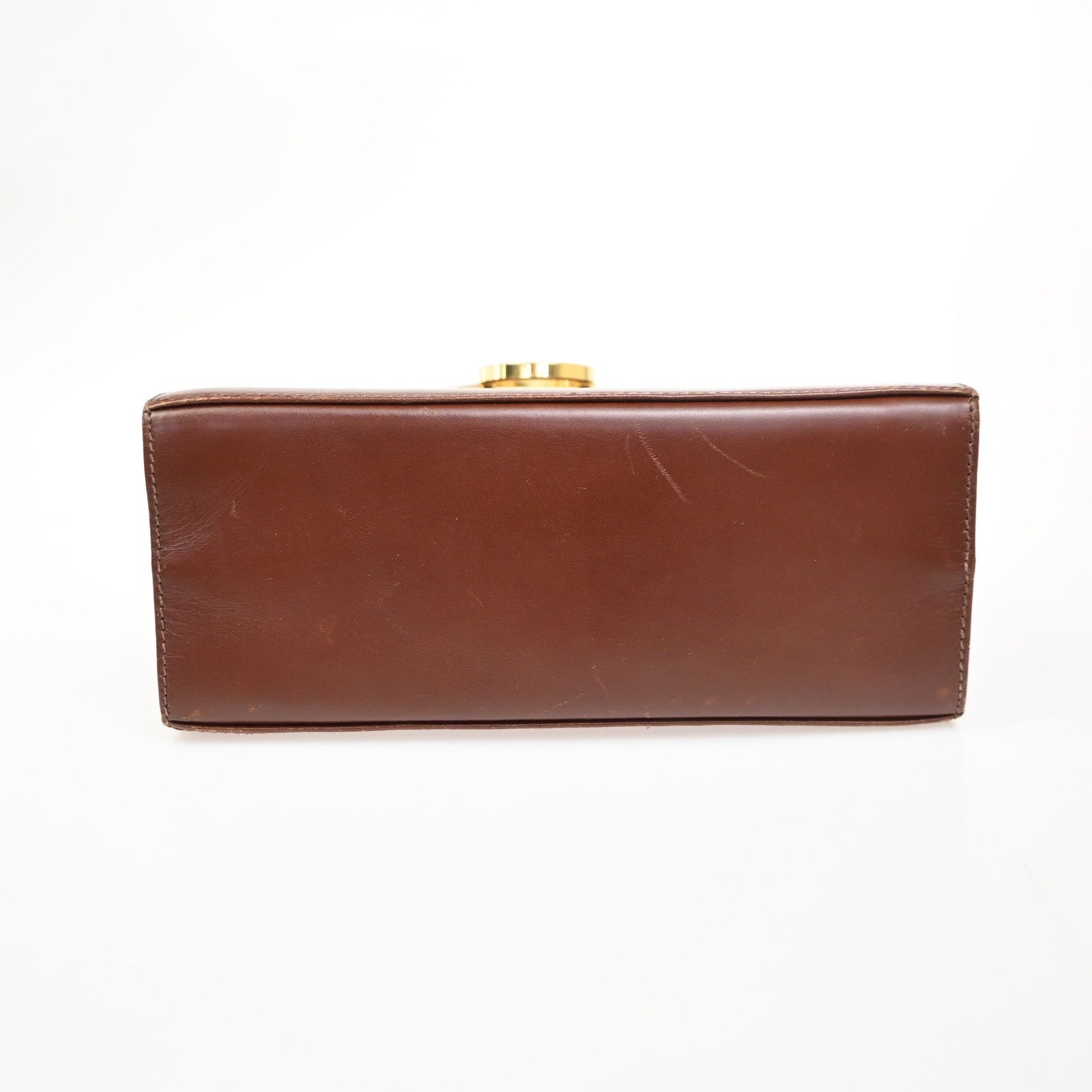 Salvatore Ferragamo Gancini 2Way Shoulder Hand Bag Leather Brown Gold 34CA728