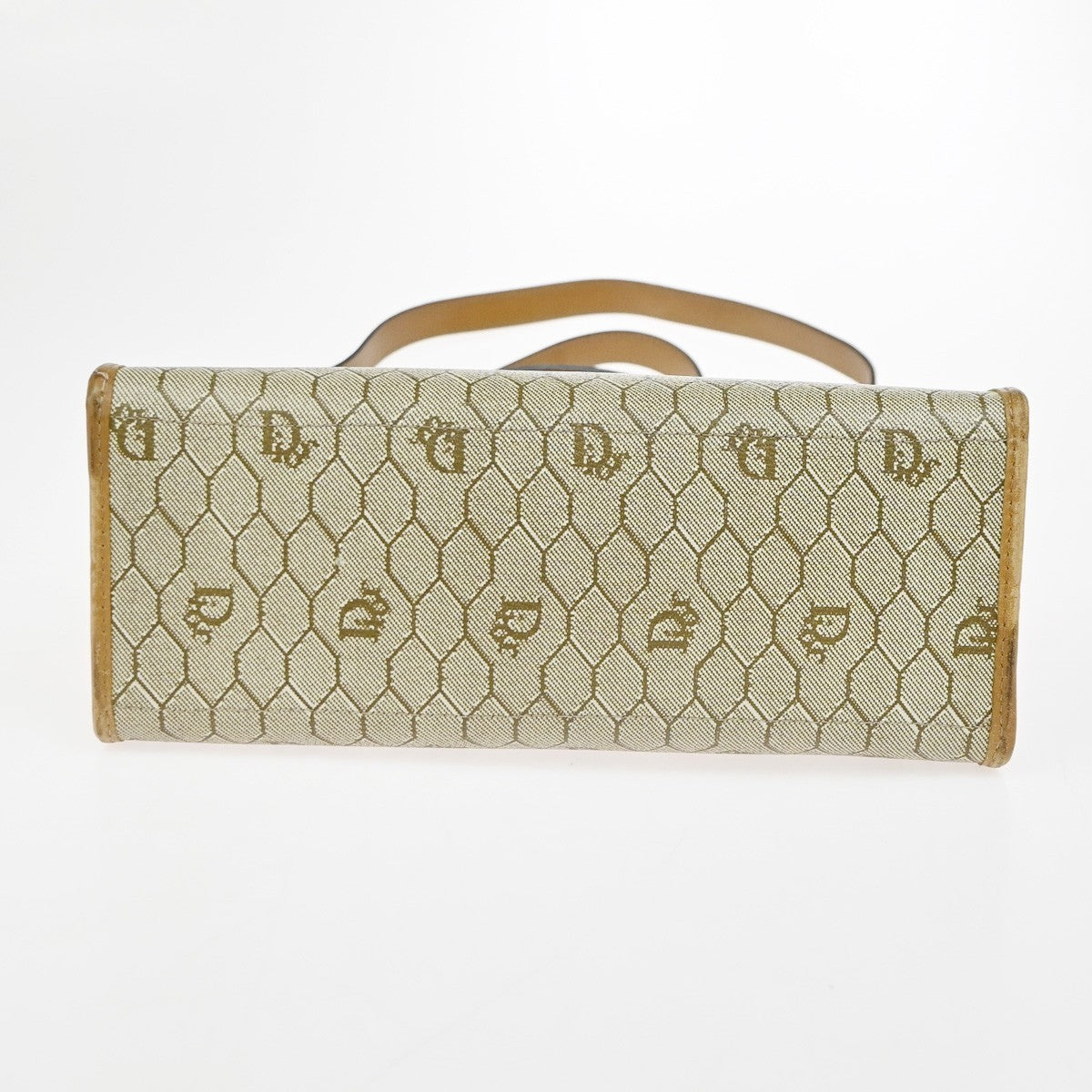 CHRISTIAN DIOR Honeycomb 2Way Shoulder Hand Bag PVC Leather GHW Beige BN 30RL870