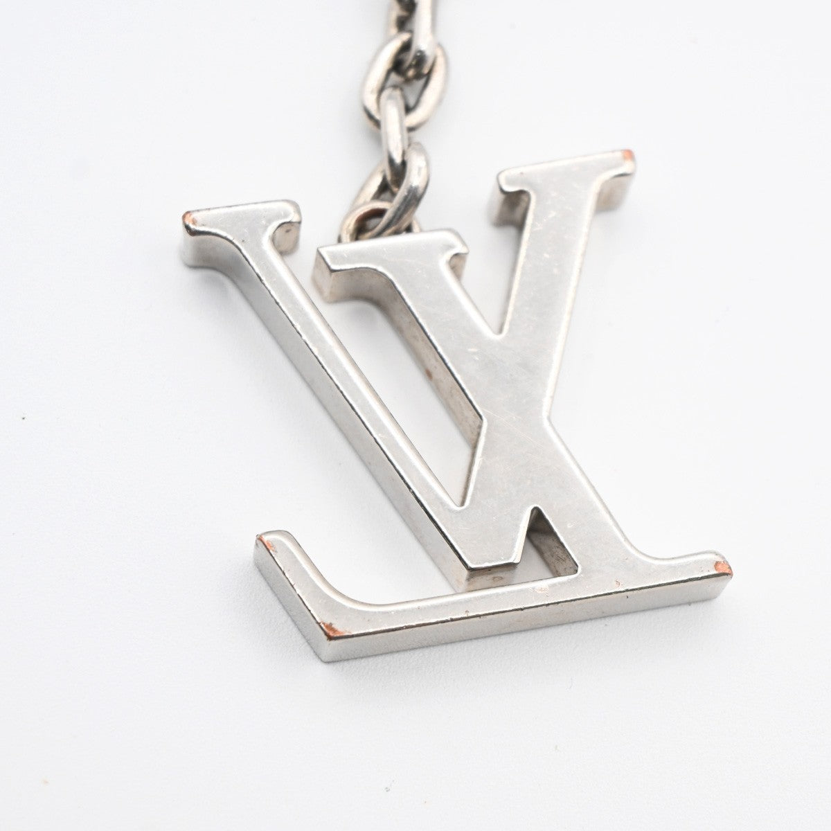 LOUIS VUITTON LV Porte Cles Initiales LV Charm Key Ring Silver M65071 67MA374