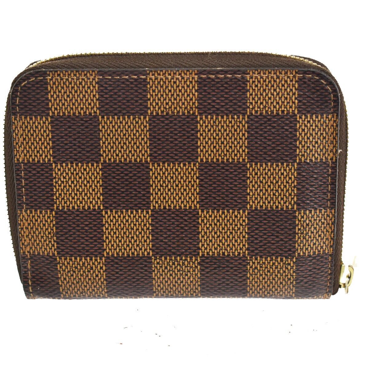 LOUIS VUITTON Zippy Coin Purse Wallet Bifold Damier Ebene Leather N63070 32RC362