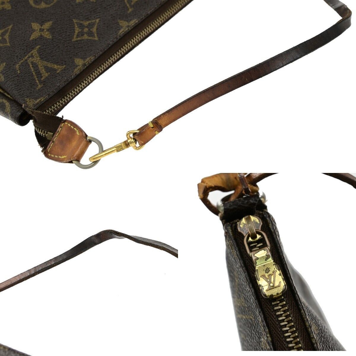 LOUIS VUITTON Pochette Accessoires Hand Bag Monogram Leather BN M51980 30ED959