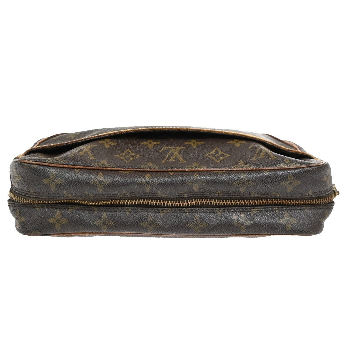 LOUIS VUITTON Compiegne 28 Clutch Bag Monogram Leather Brown GHW M51845 65KC584