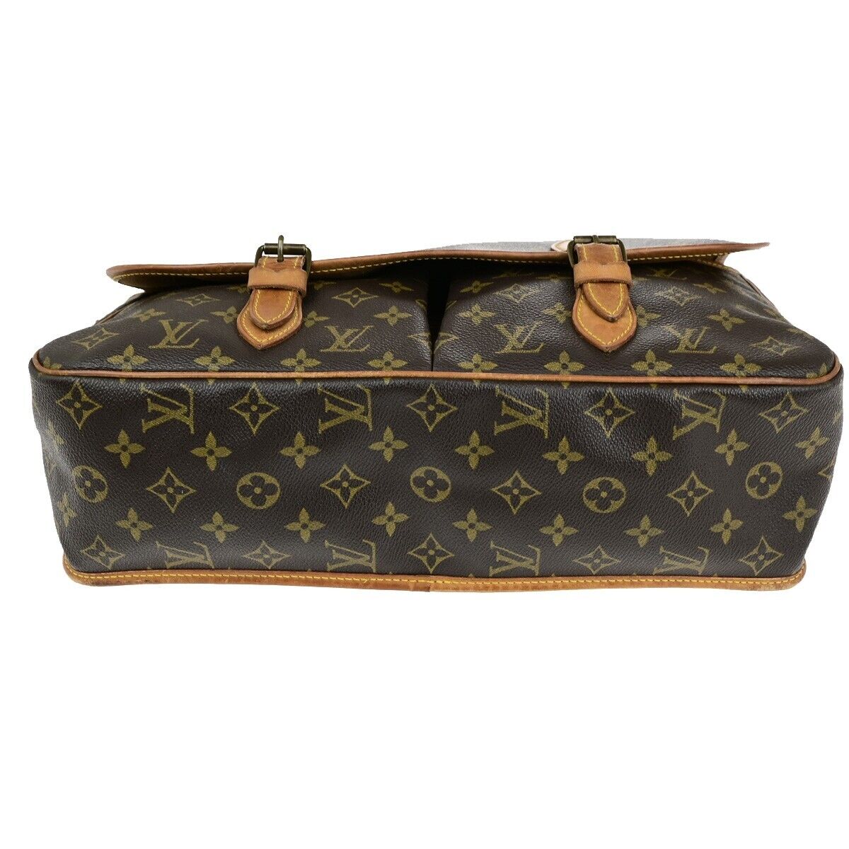 LOUIS VUITTON Gibeciere GM Shoulder Bag Monogram Leather Brown M42246 64SJ591