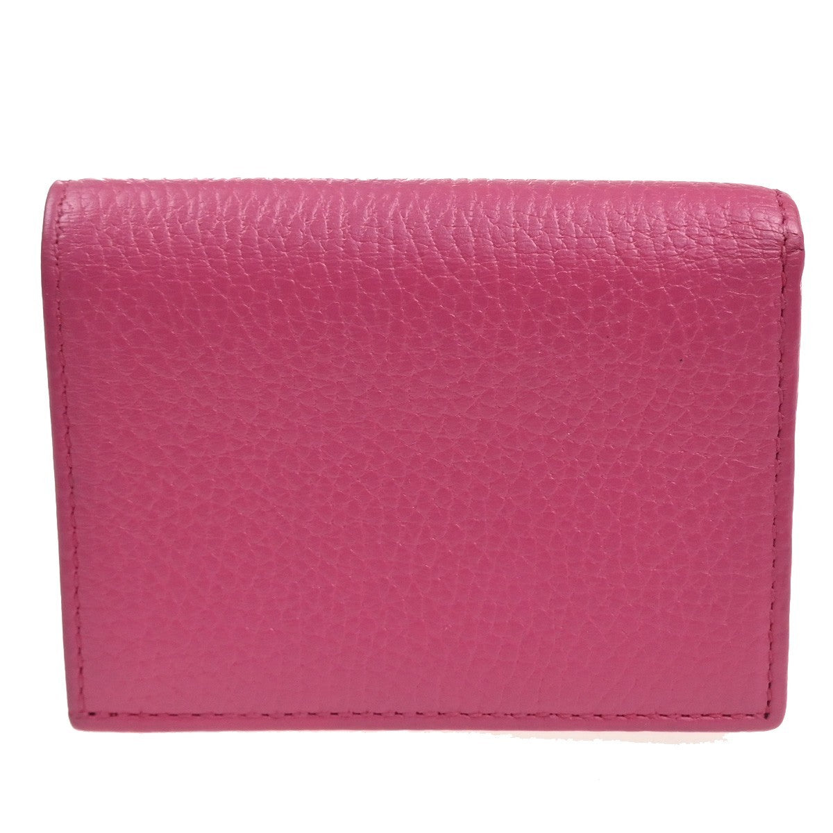 GUCCI Logo GG Marmont Trifold Compact Wallet Leather Pink GHW Italy 37MA483