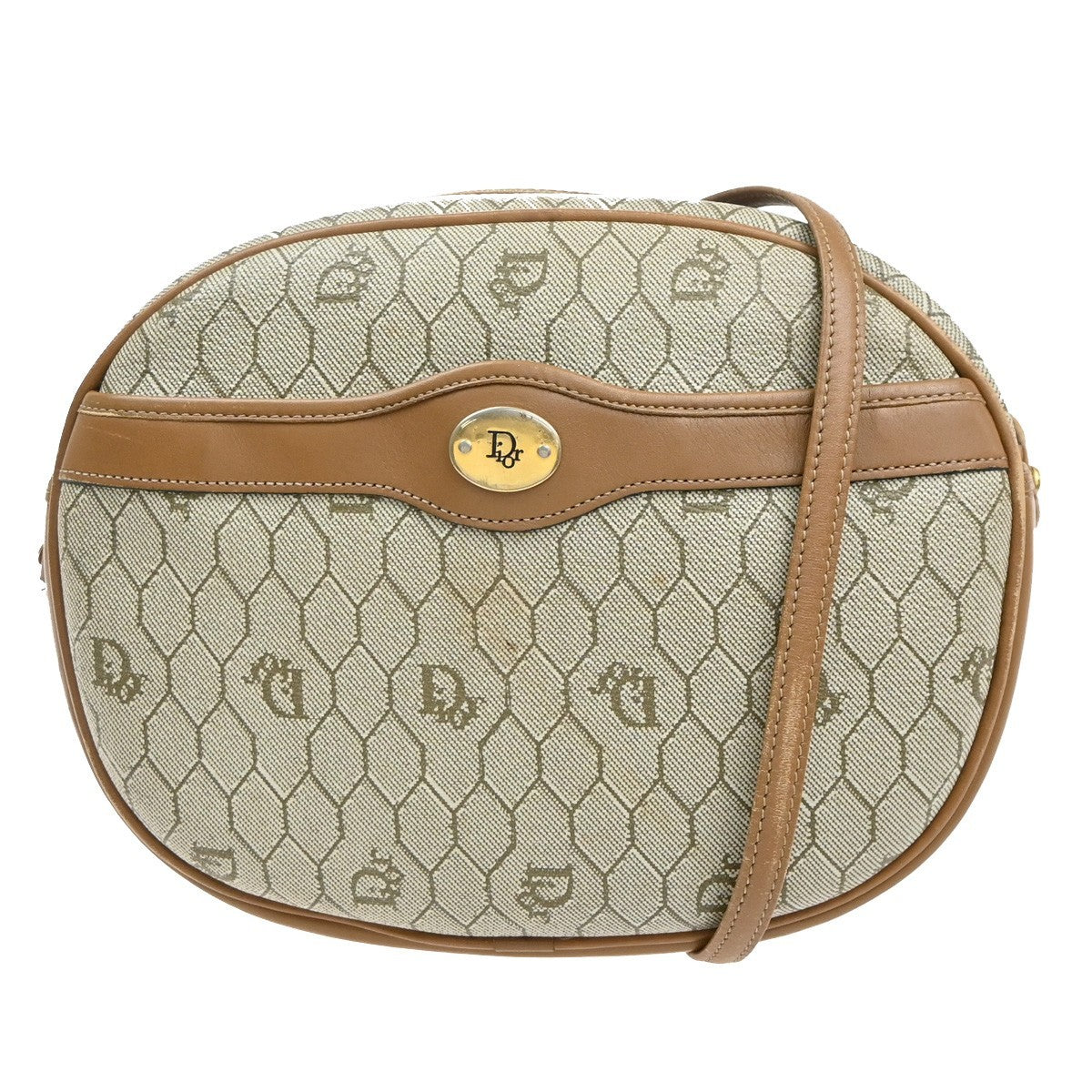 CHRISTIAN DIOR Logo Honeycomb Shoulder Bag PVC Leather BE BN GHW France 69MA651