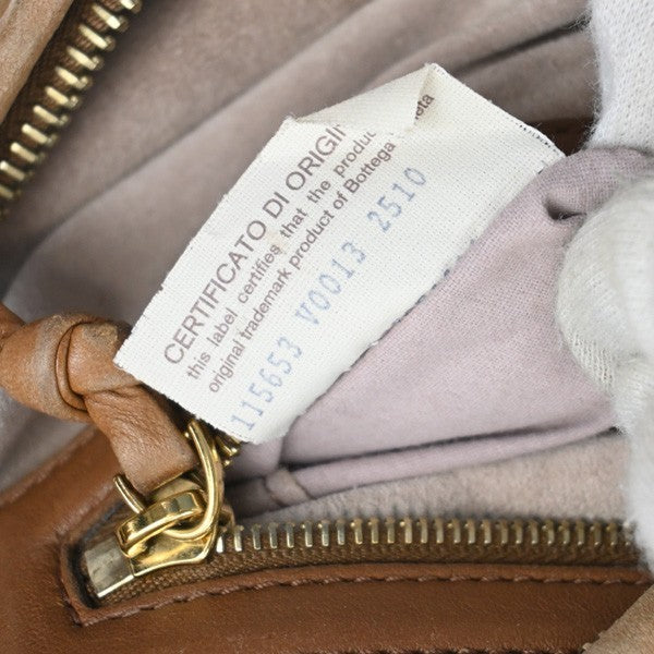 BOTTEGA VENETA Logo Intrecciato Shoulder Hand Bag Leather Beige Italy 59MA502