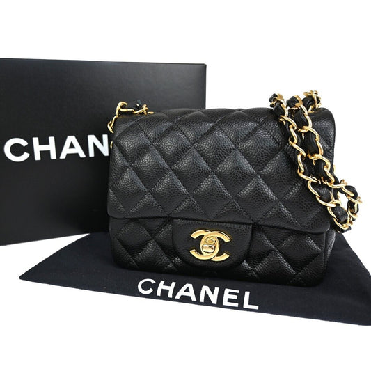 CHANEL CC Mini Matelasse Chain Shoulder Bag Caviar Skin Leather BK GHW 6083LC313