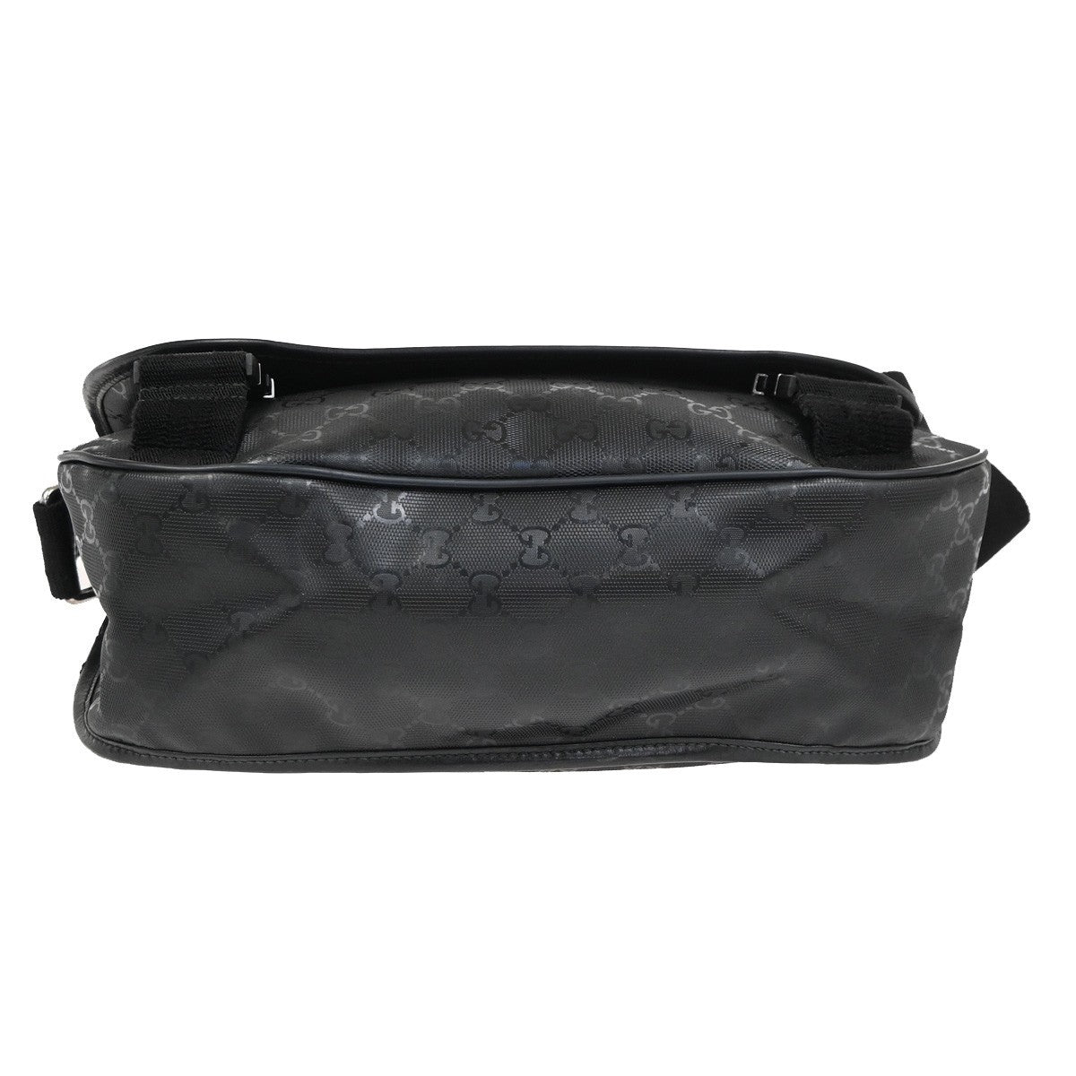 GUCCI Logo GG Pattern Imprime Shoulder Bag PVC Leather Black SHW Italy 34KC635