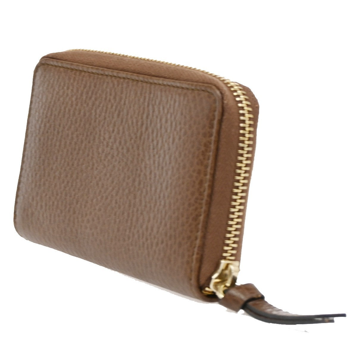 GUCCI Logo Zippy Mini Coin Case Wallet Leather Brown GHW Italy 65KB903