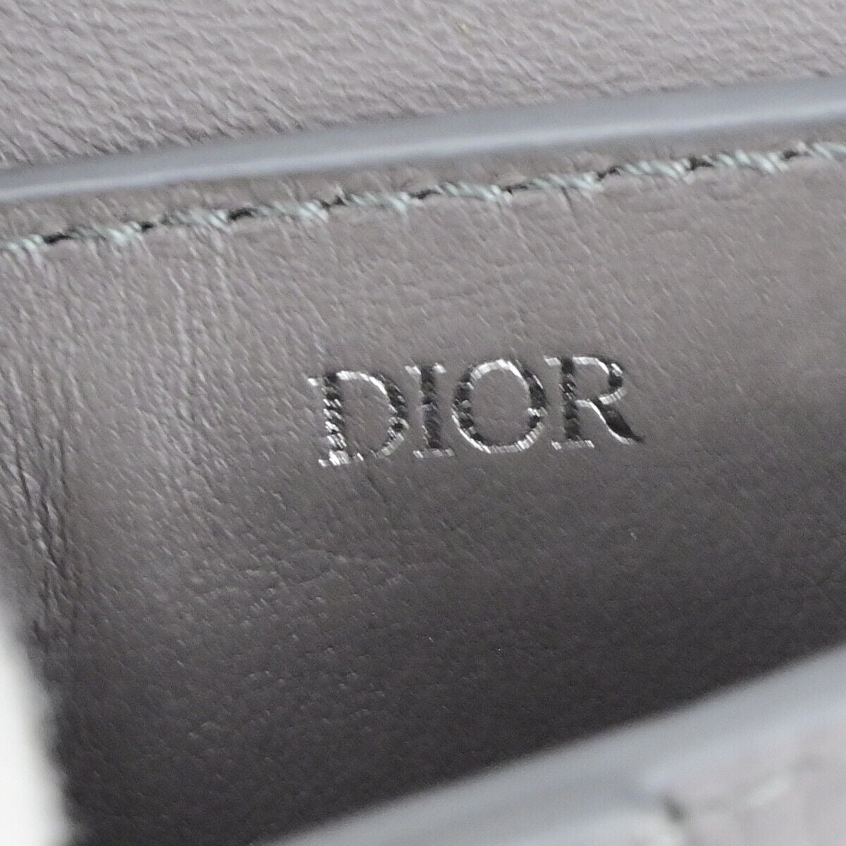 CHRISTIAN DIOR CD Logo Saddle Mini Pouch Bag Leather Gray SHW Italy 85RK755