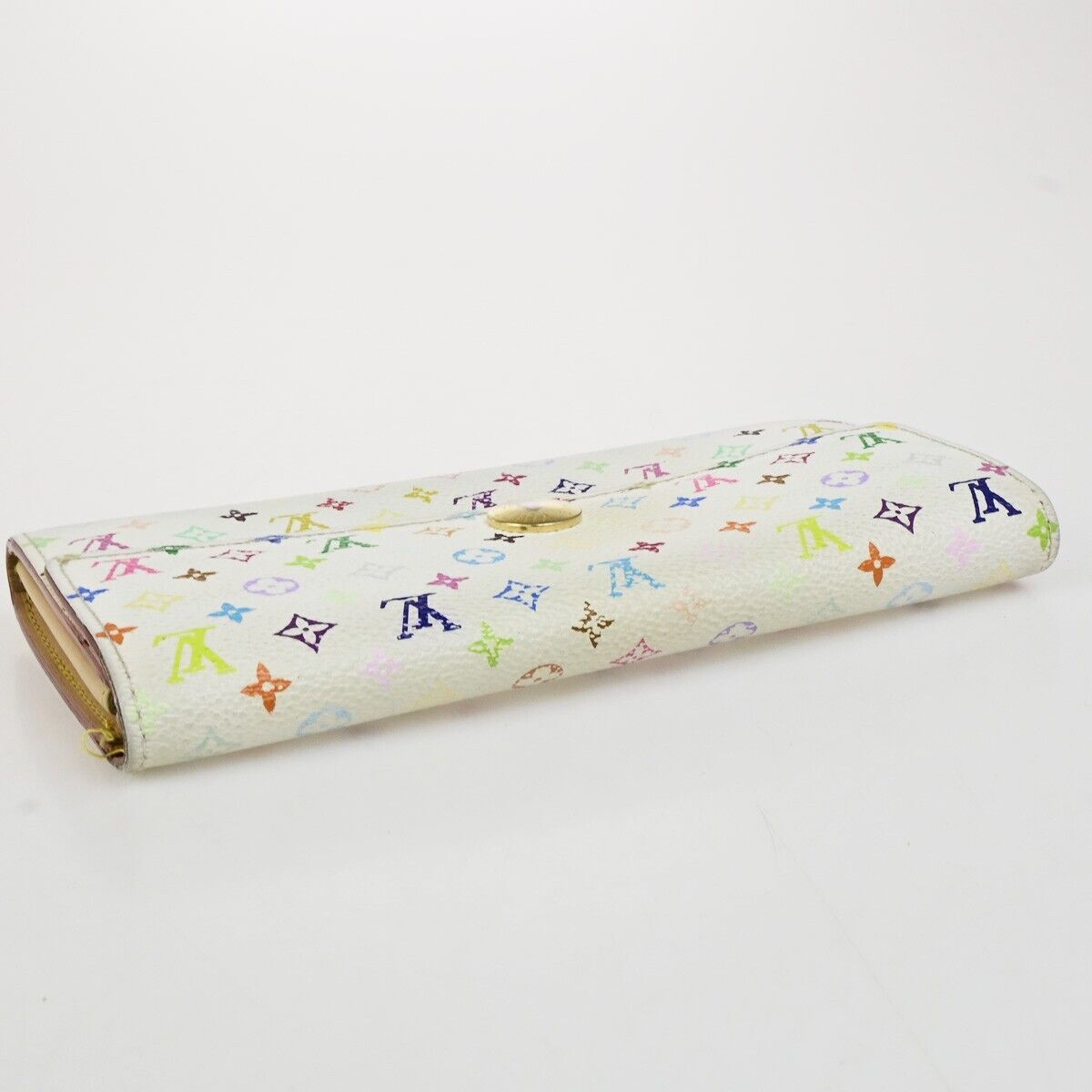 LOUIS VUITTON Long Bifold Wallet Portefeuille Sara multi White M93532 61KA458