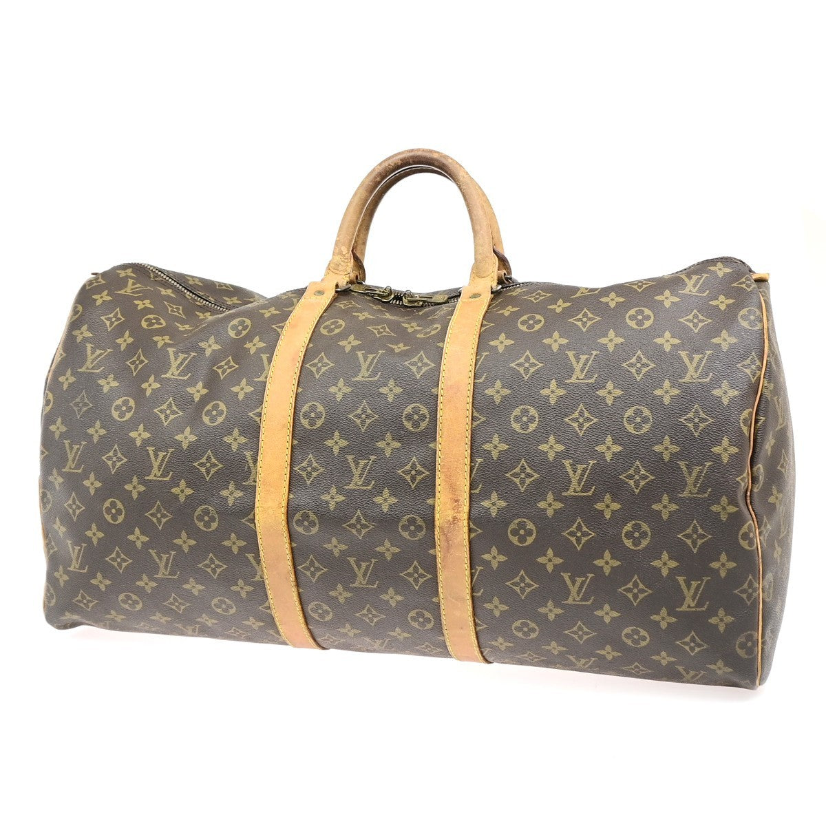 LOUIS VUITTON Keepall 55 Travel Hand Bag Monogram Leather Brown M41424 35YJ255