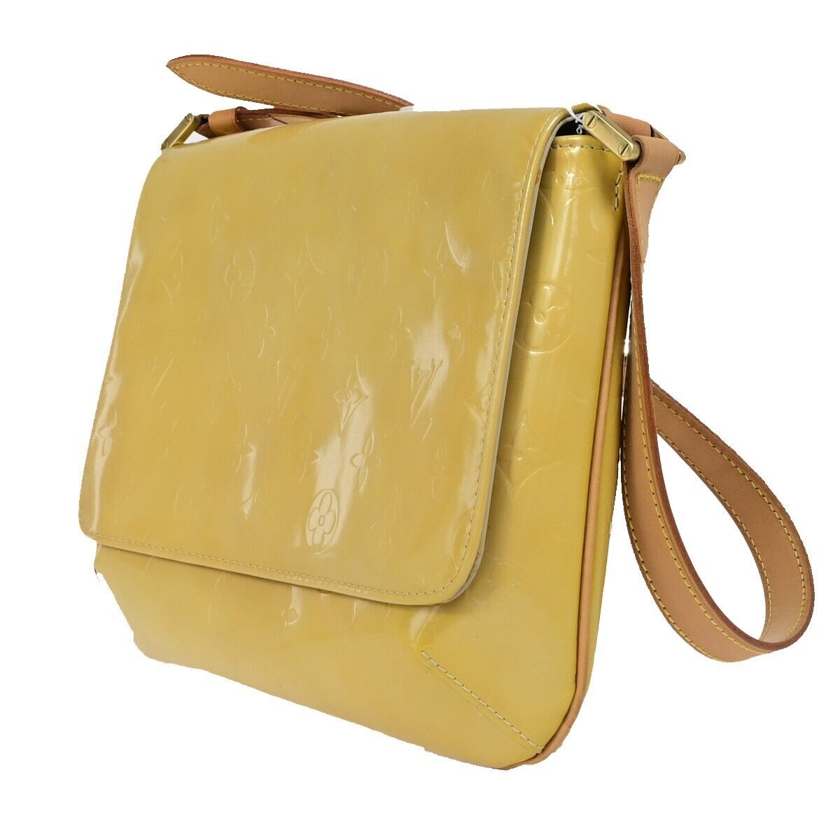LOUIS VUITTON Thompson Street Shoulder Bag Monogram Vernis Beige M91008 62EC357