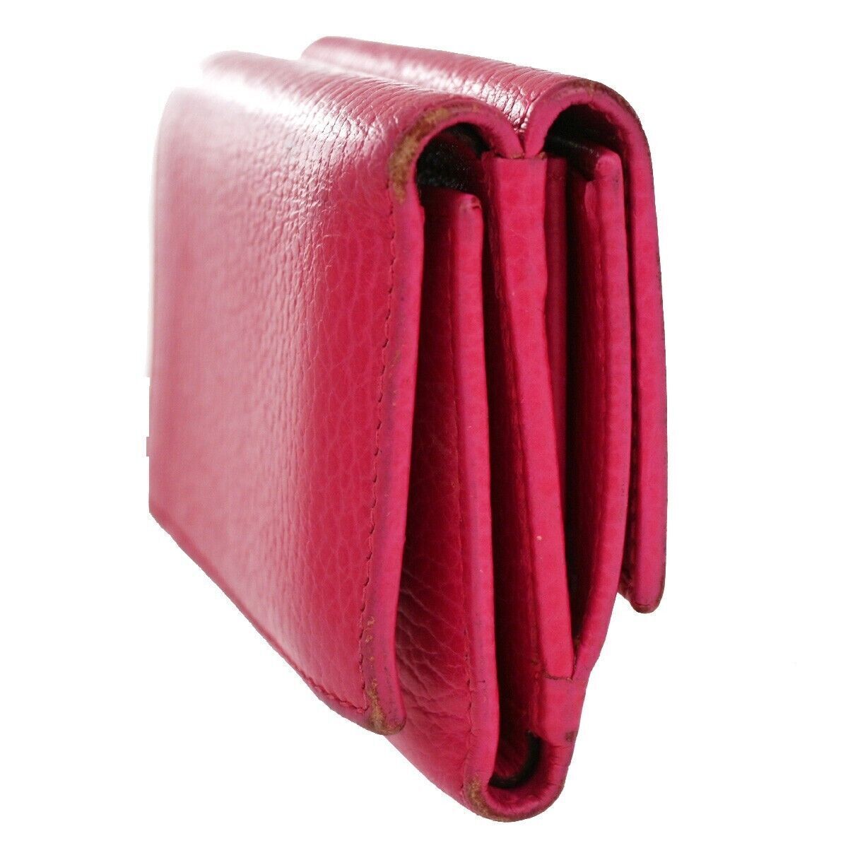 GUCCI Marmot GG Logos Bifold Wallet Purse Leather Pink Made In Italy 66SG797