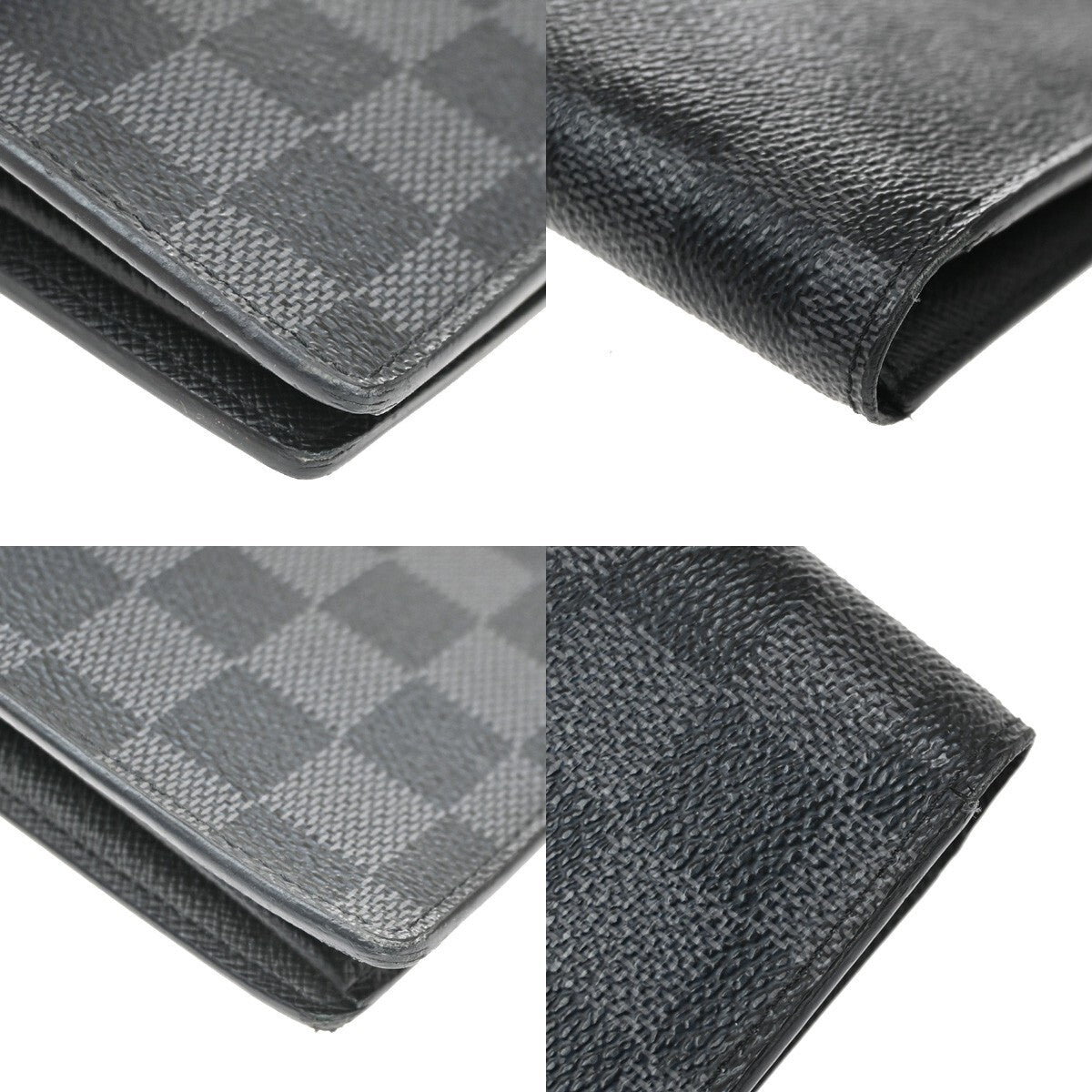 LOUIS VUITTON Brazza Long Bifold Wallet Damier Graphite Black N62665 35YH229