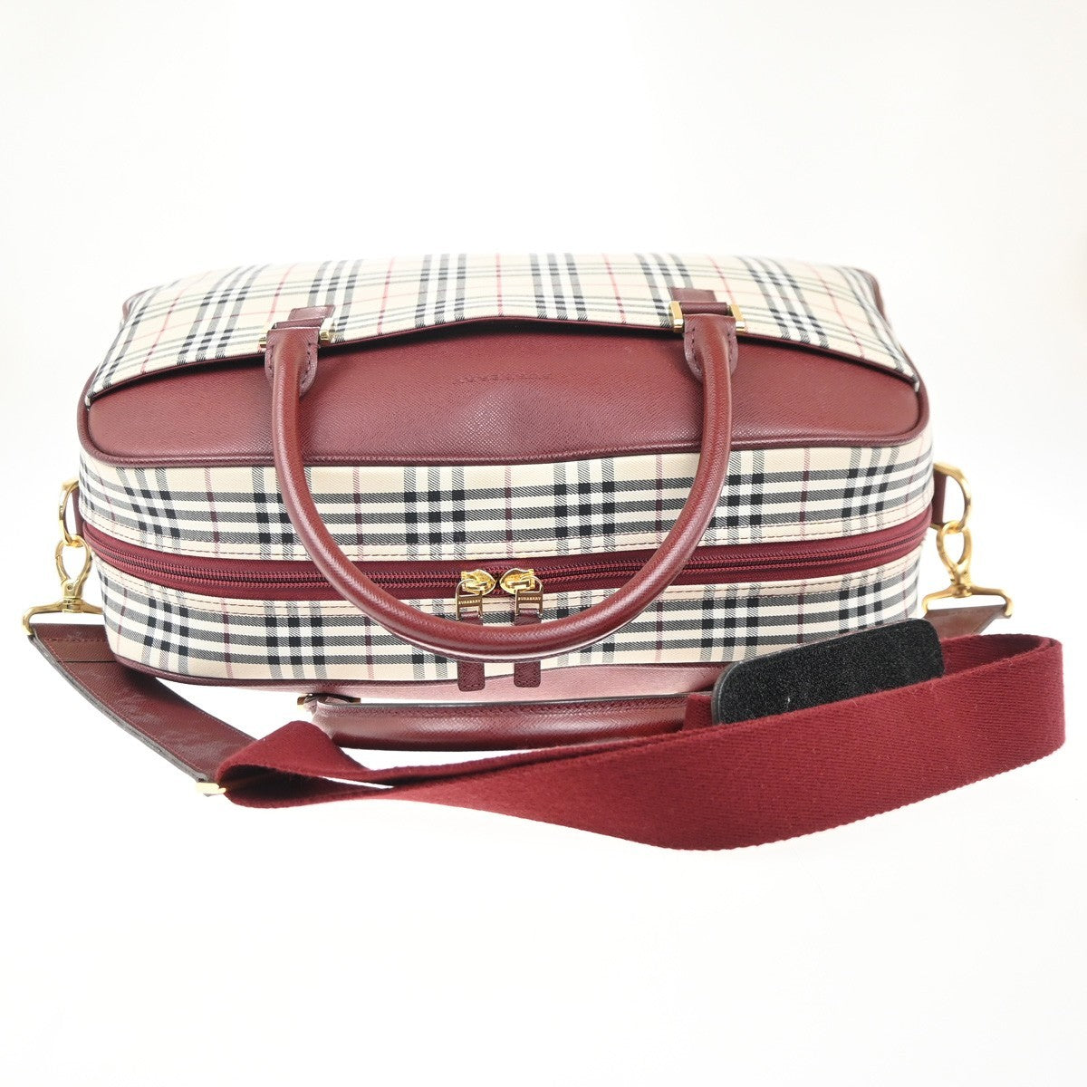 BURBERRY Nova Check Pattern 2way Shoulder Hand Bag Canvas Leather BE RD 75RL822
