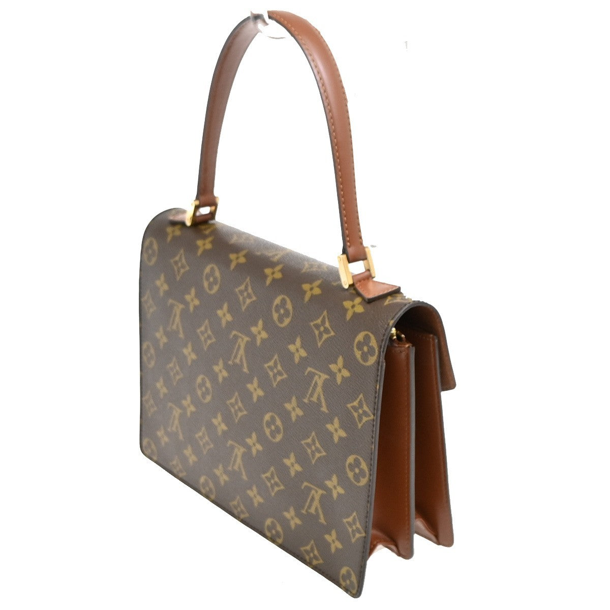 LOUIS VUITTON Concorde Hand Bag Monogram Leather Brown France M51190 90KB989