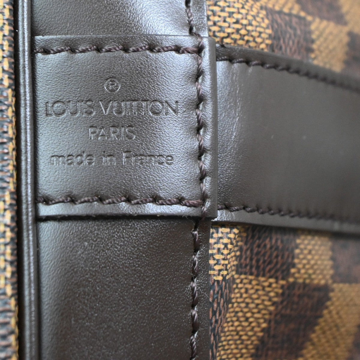 LOUIS VUITTON Grimaud Travel Hand Bag Damier Ebene Leather Brown N41160 25PA018