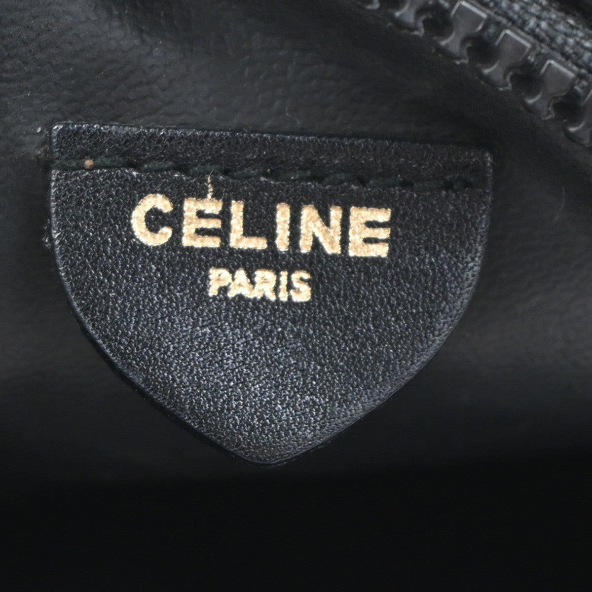 CELINE Ring Logo Crossbody Shoulder Bag Leather Black Italy GHW 38KC888