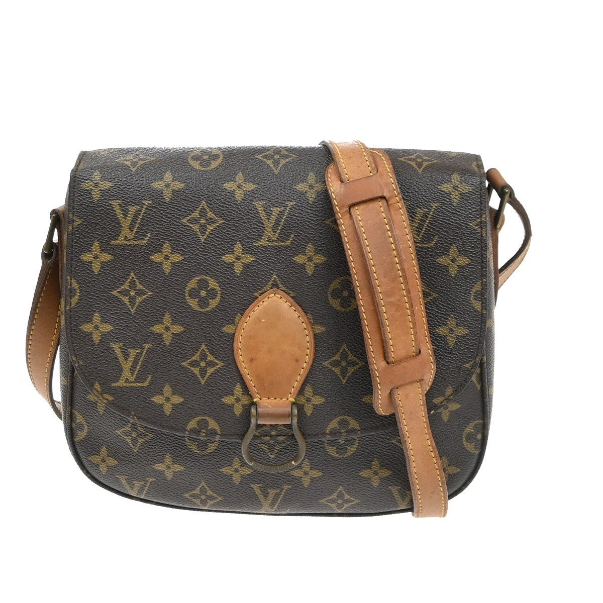 LOUIS VUITTON Saint Cloud GM Shoulder Bag Monogram Leather Brown M51242 39SA149
